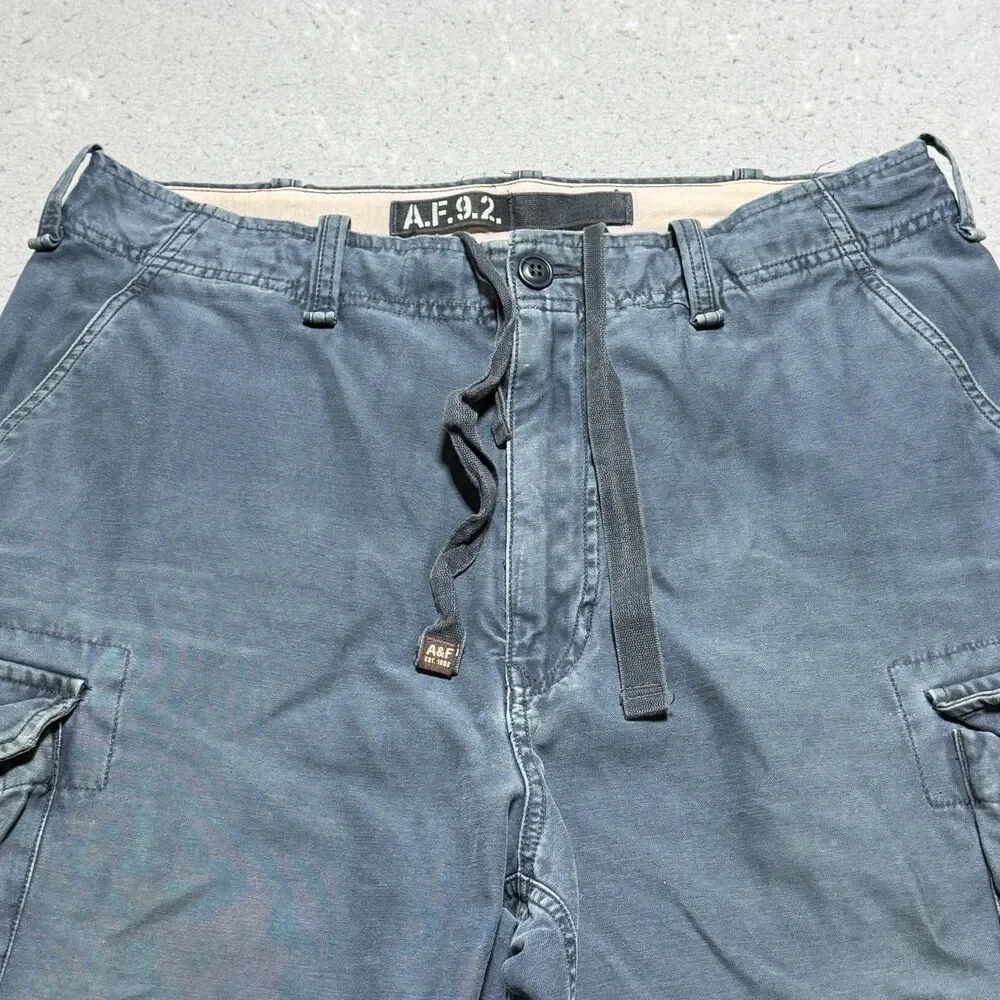 VTG Y2k Abercrombie & Fitch Cargo Shorts Navy Paratrooper Men’s 36 Utility
